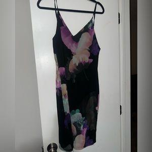 Nicole mesh dress in black floral